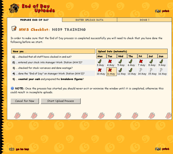 Nandos’ End of Day Uploads