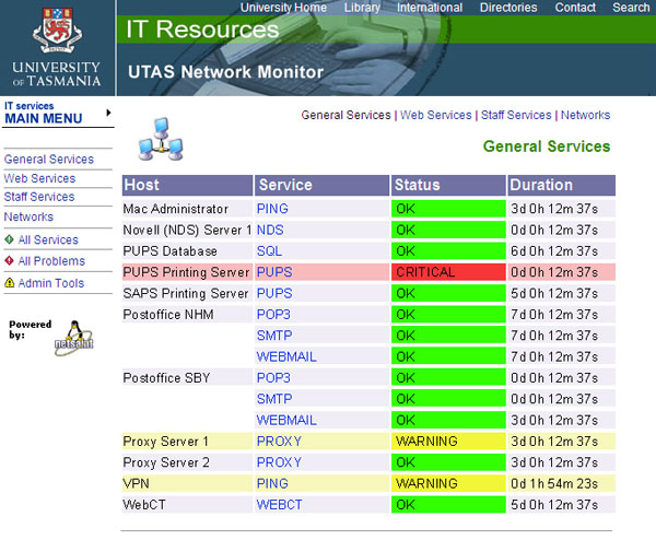 UTAS Network Monitor